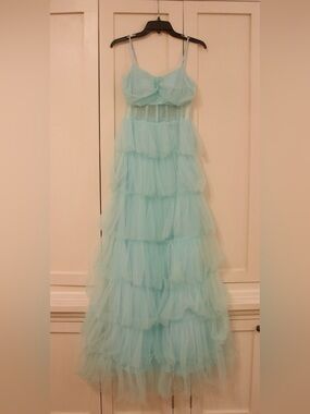 NWT Next Up Lo BF Turquoise Ruffle Formal Prom Dress | Size 5/6